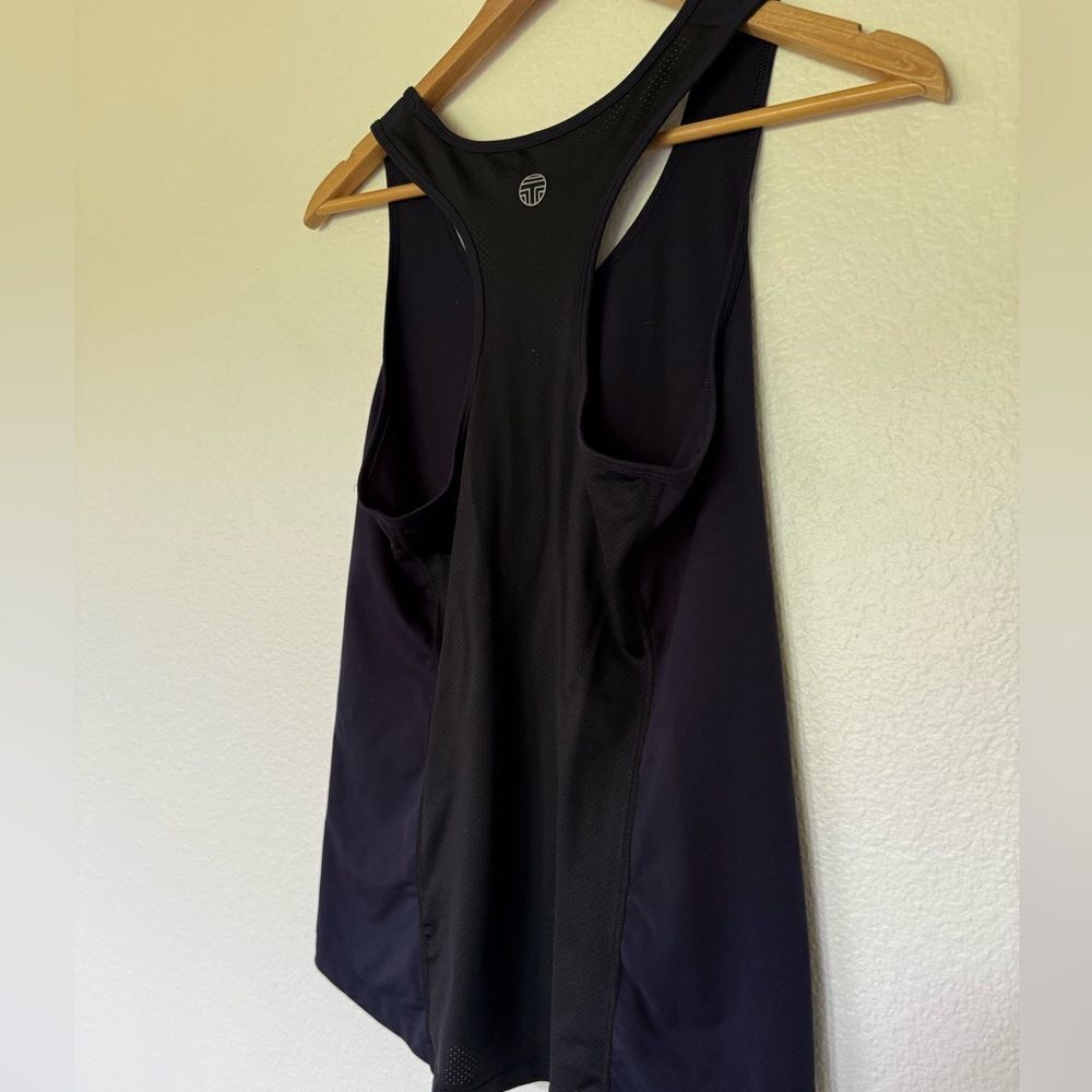 Tory Sport Black Tank Top with Scoop Neckline
